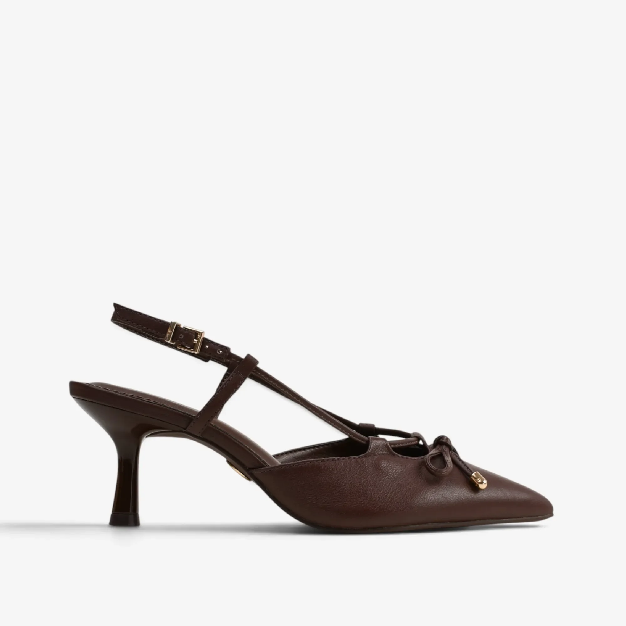 Slingback Marrom Café Couro — imagem 1