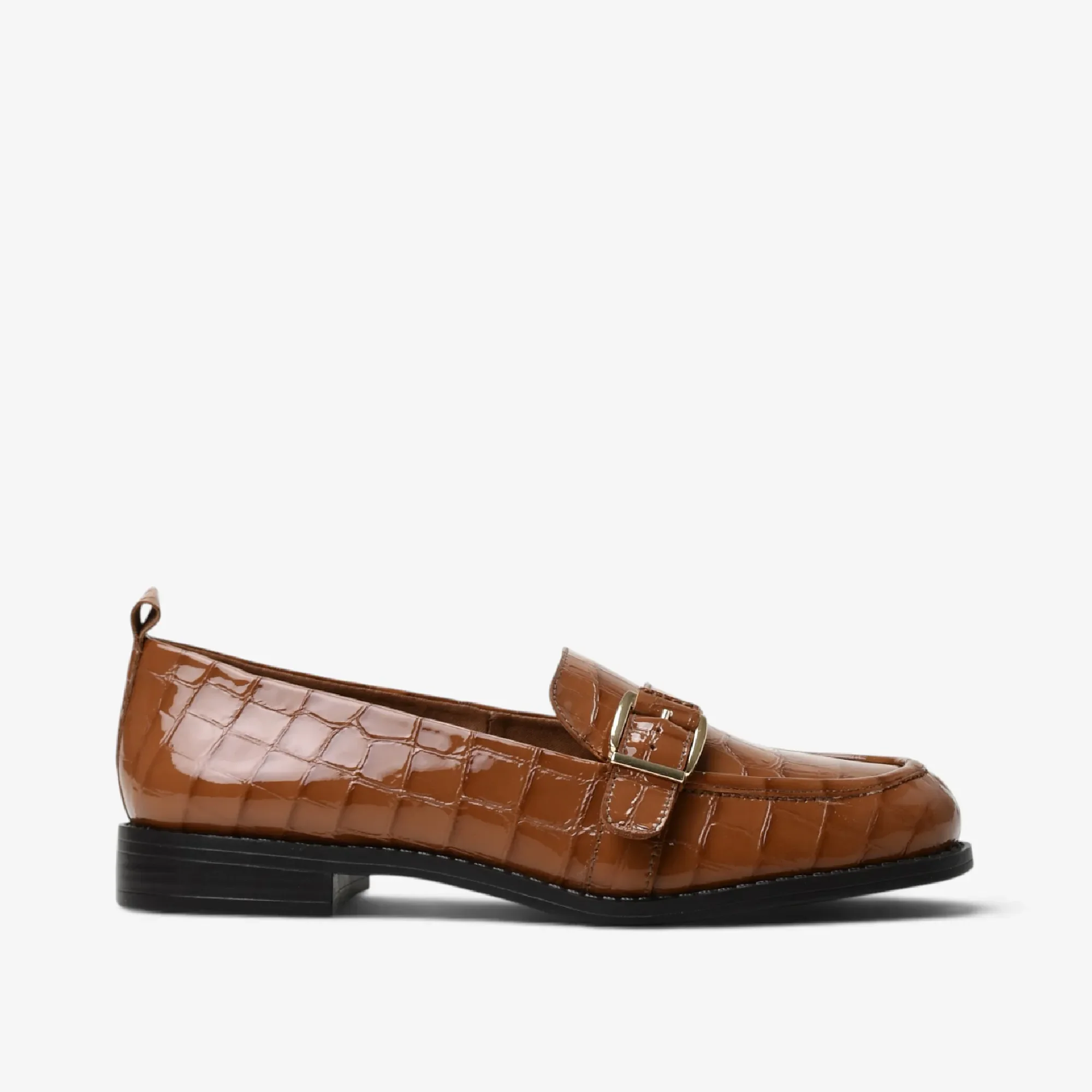 Loafer Caramelo Mascavo Couro Croco — imagem 1