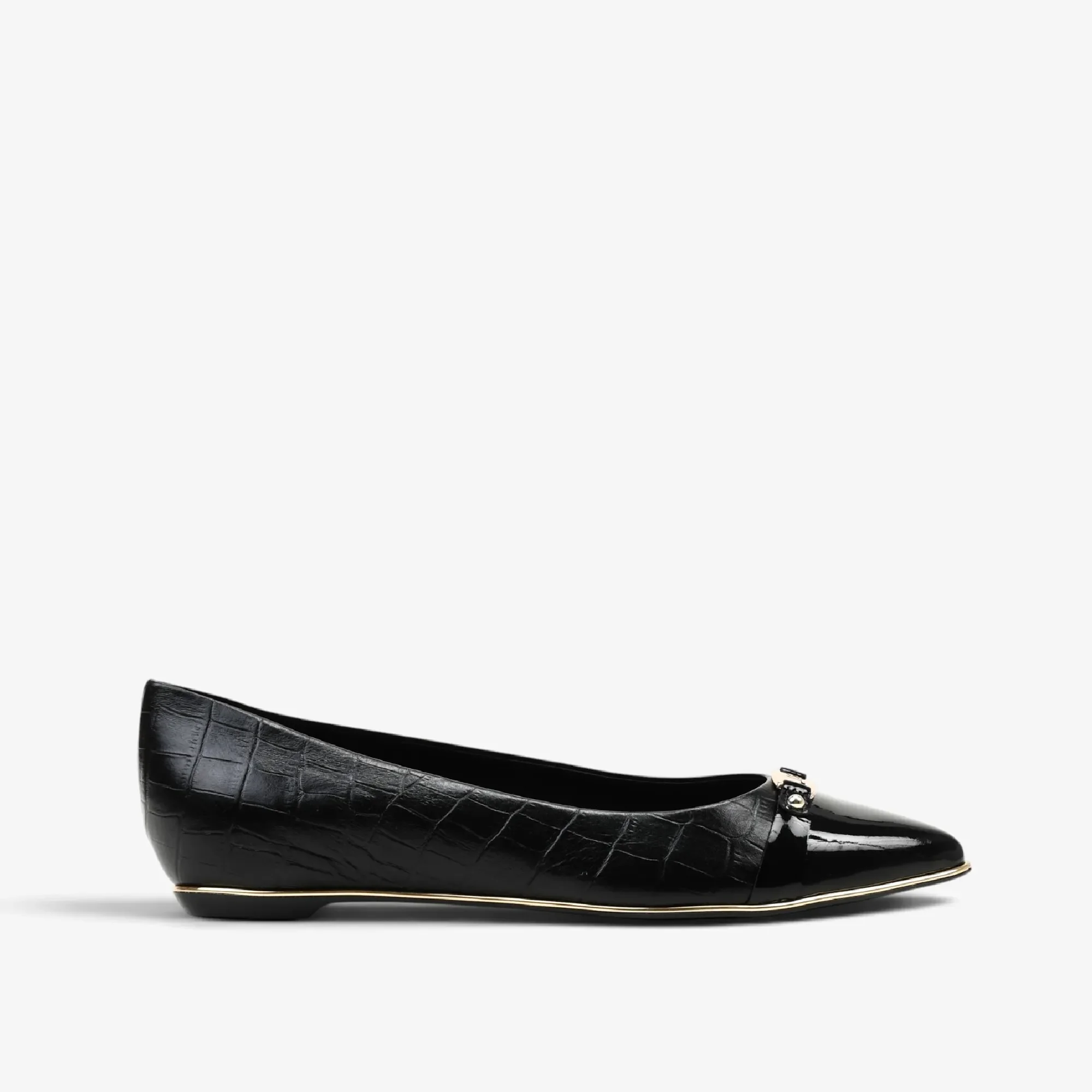 Sapatilha Preto Couro Snake — imagem 1