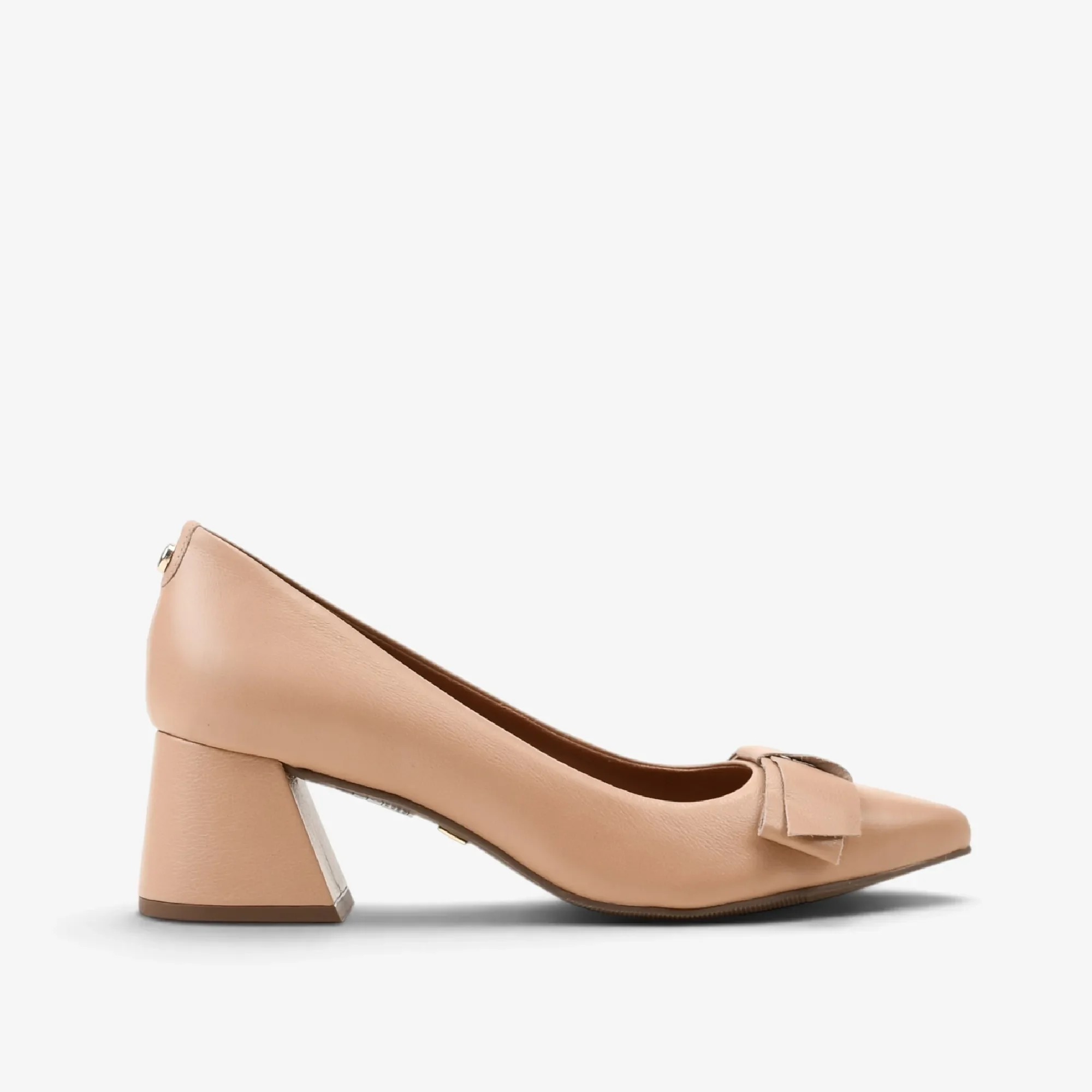 Scarpin Nude Carvalho Couro — imagem 1