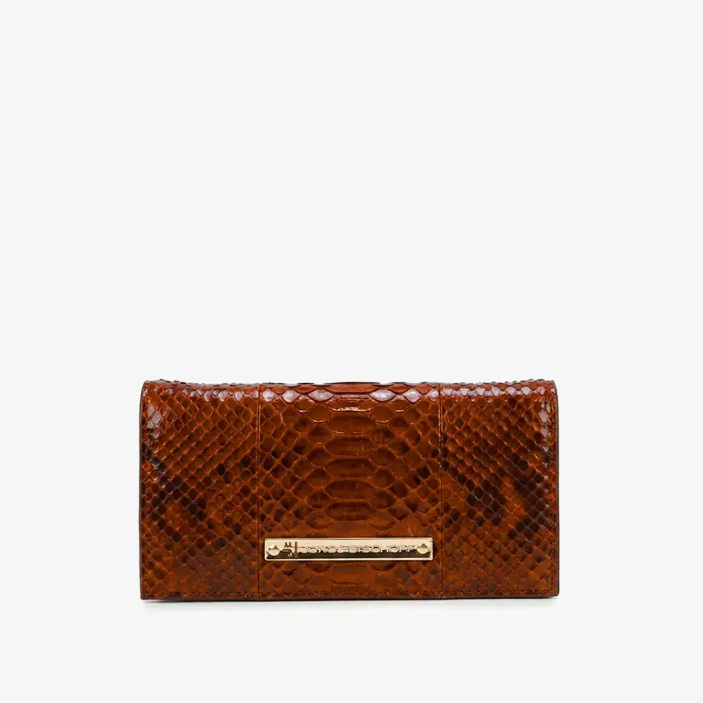 Carteira Envelope Caramelo Argila Cobra Python