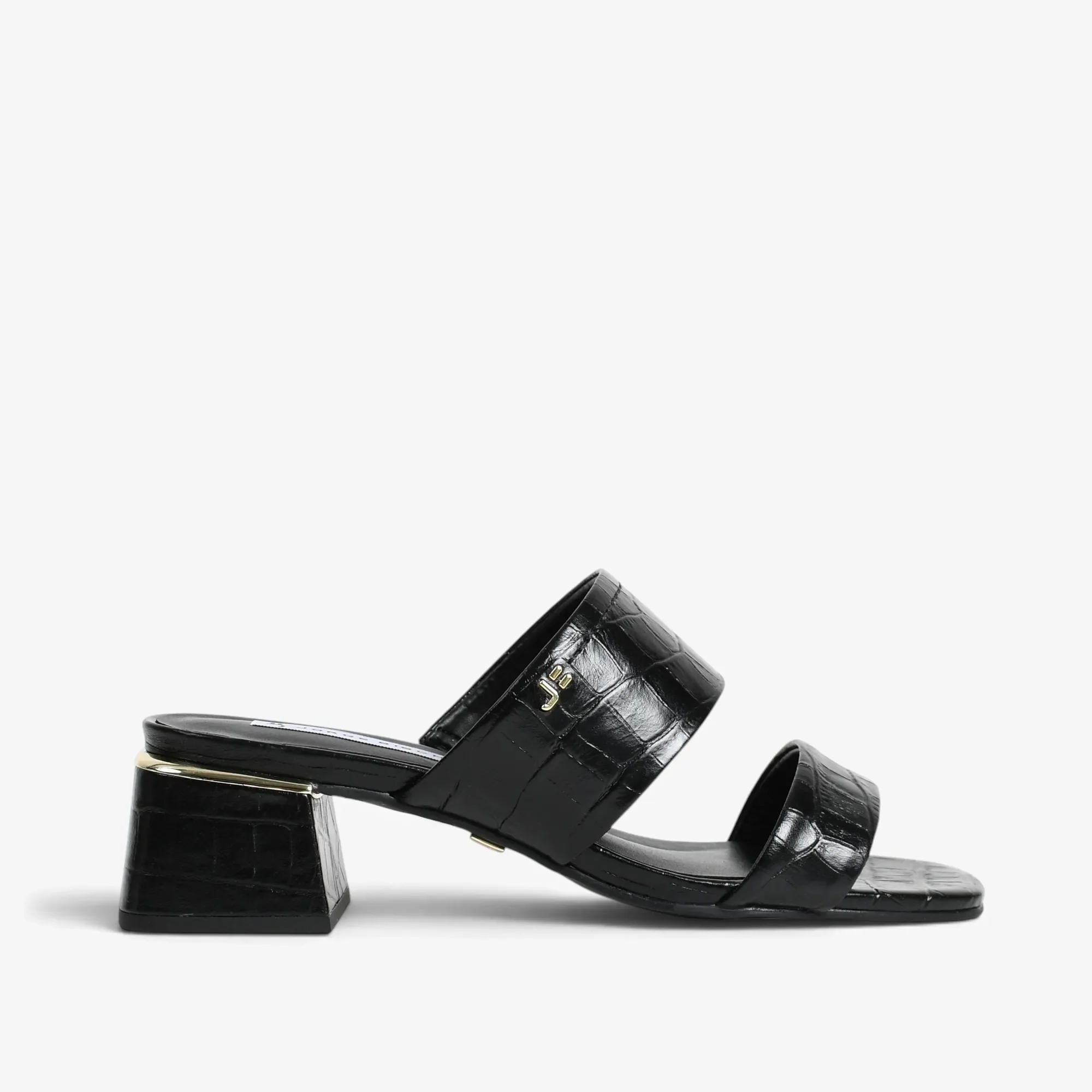 Tamanco Preto Couro Croco — imagem 1