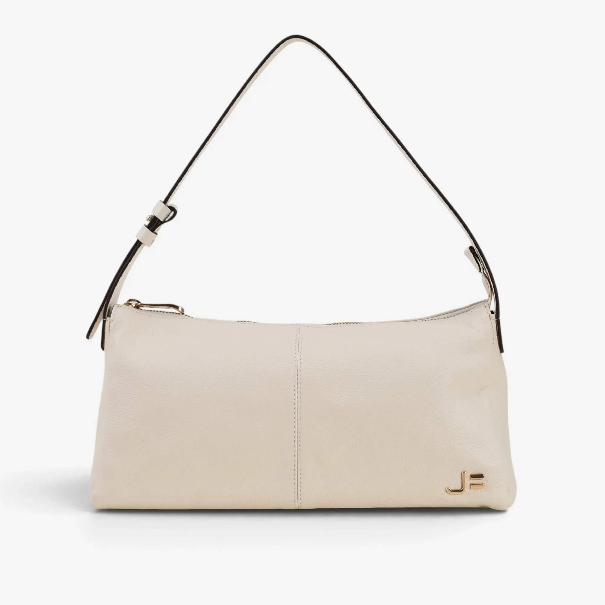 Bolsa Baguete Off White Algodão Couro — imagem 1
