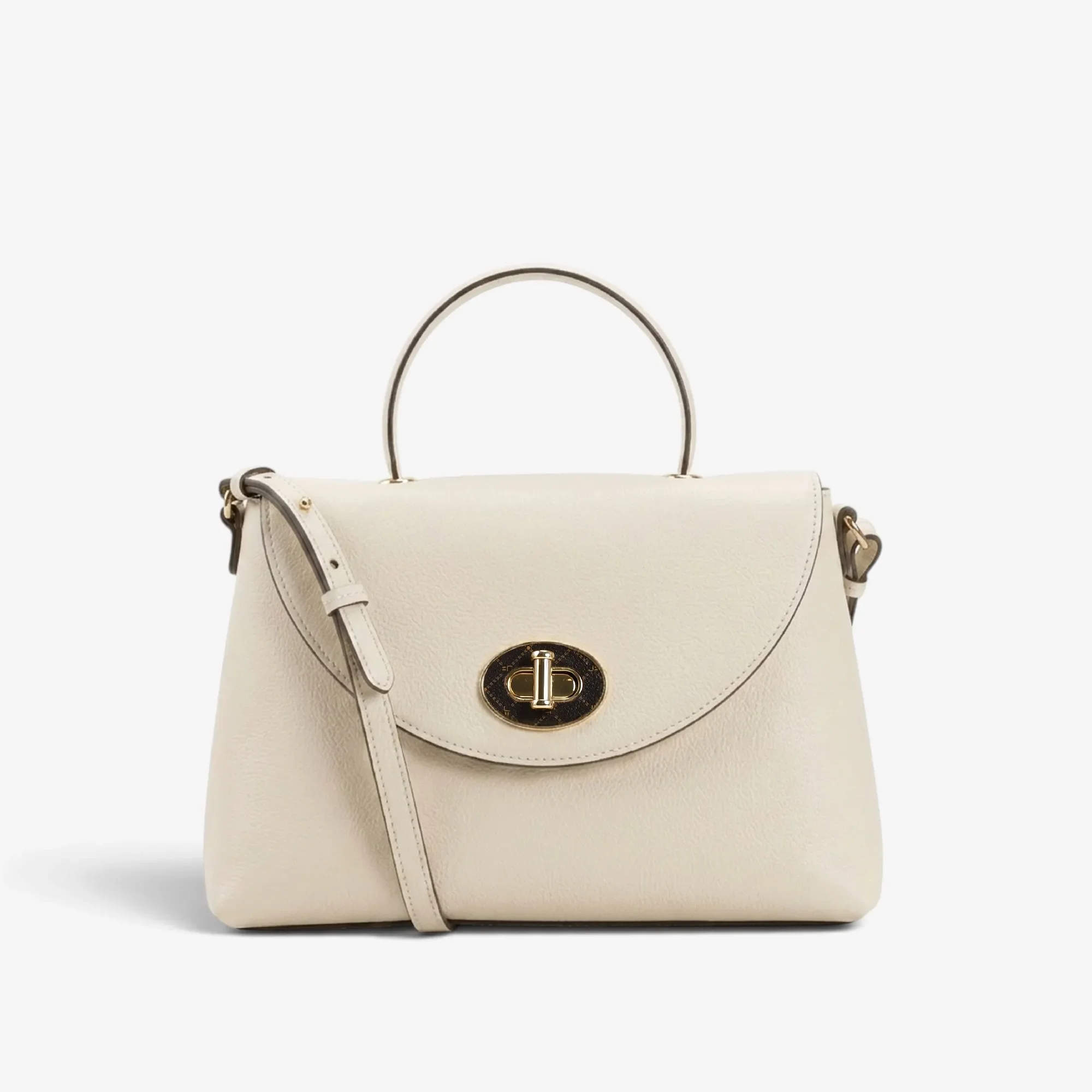 Bolsa Satchel Off White Algodão Couro
