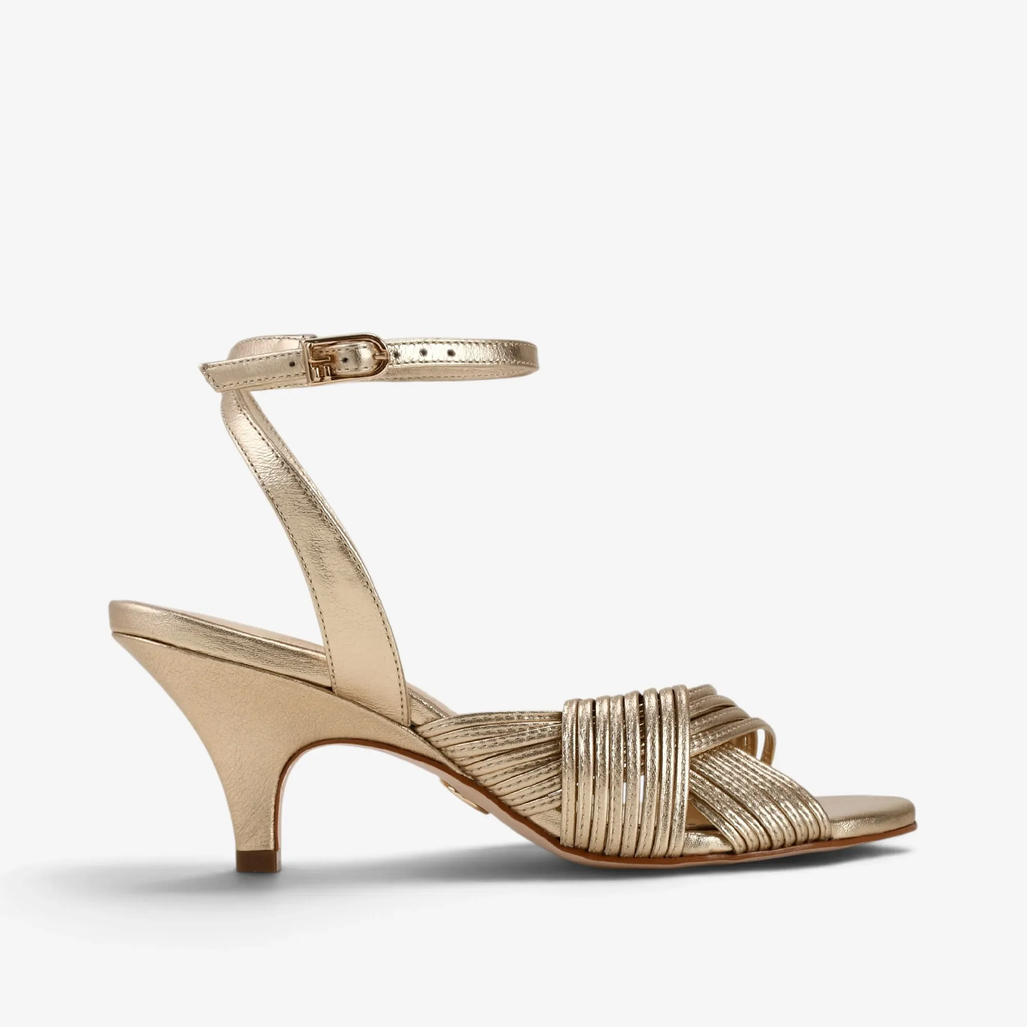 Sandália Metal Ouro Champagne Couro — imagem 1