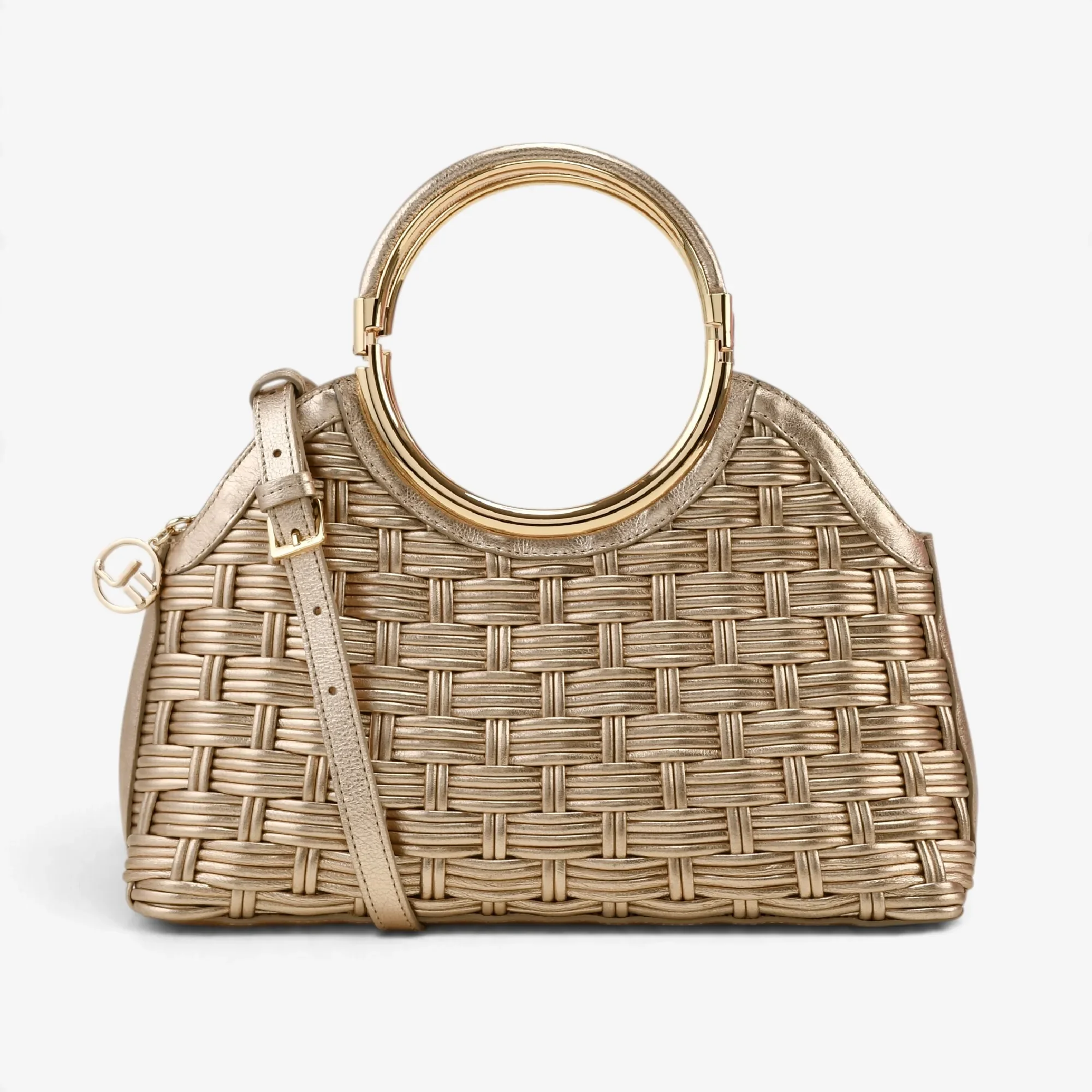 Bolsa Tote Metal Ouro Couro — imagem 1