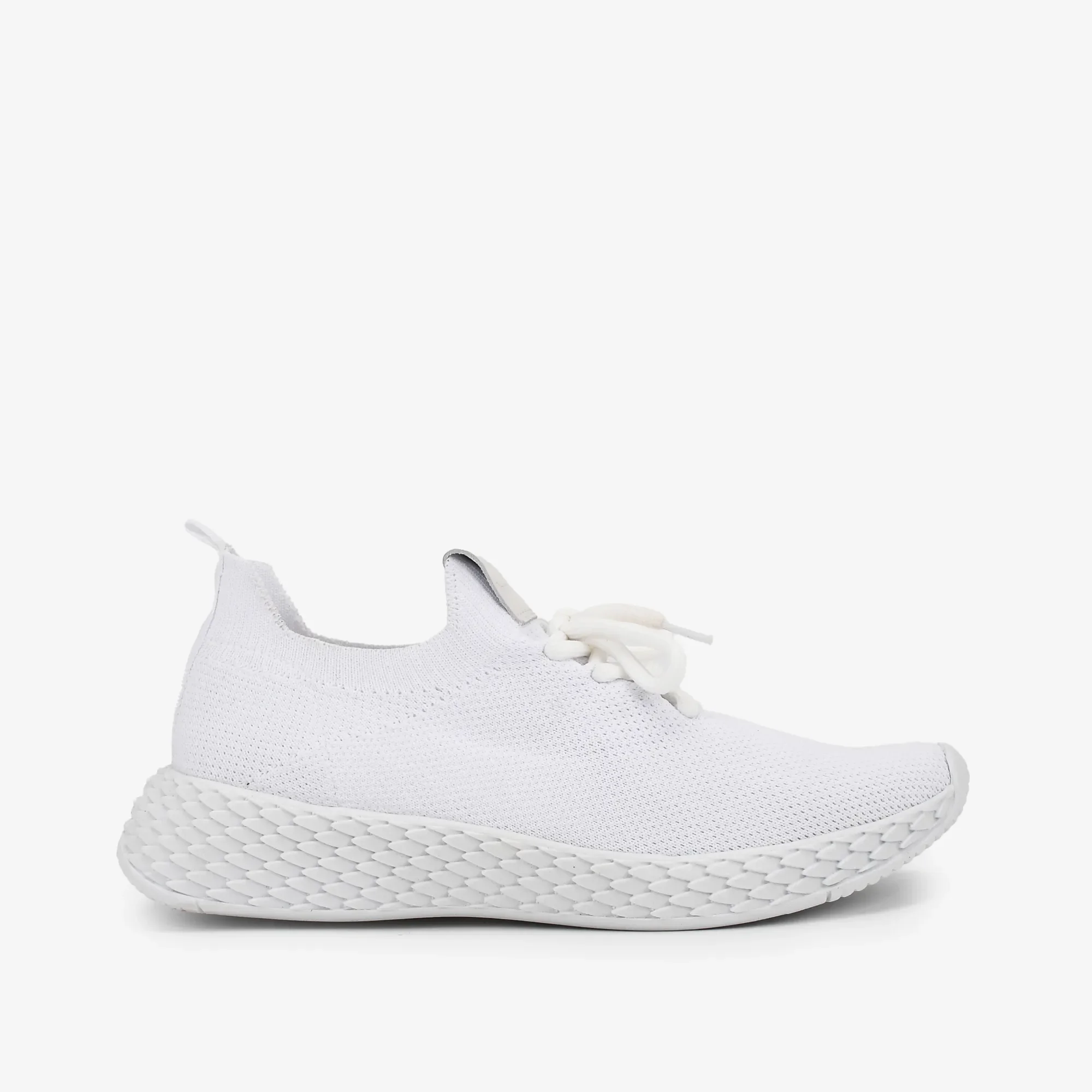Tênis Branco Knit Cadarço — imagem 1