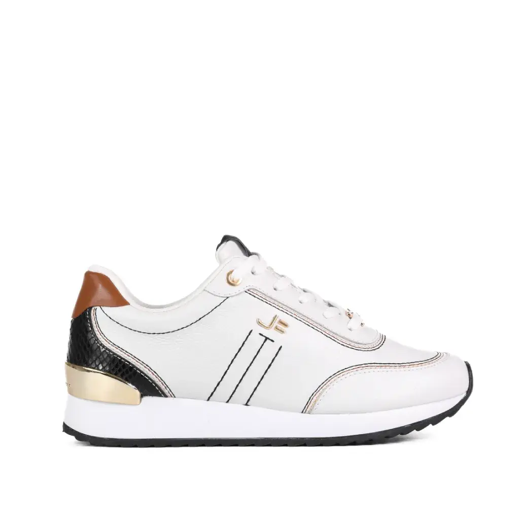 Calçado Fechado Feminino Tênis Couro Floter Fresh Branco