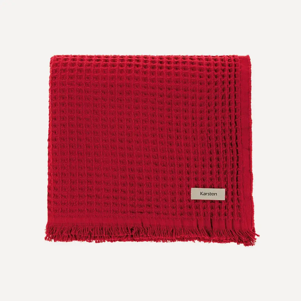Manta Decorativa 100% Algodão Denver Vermelho