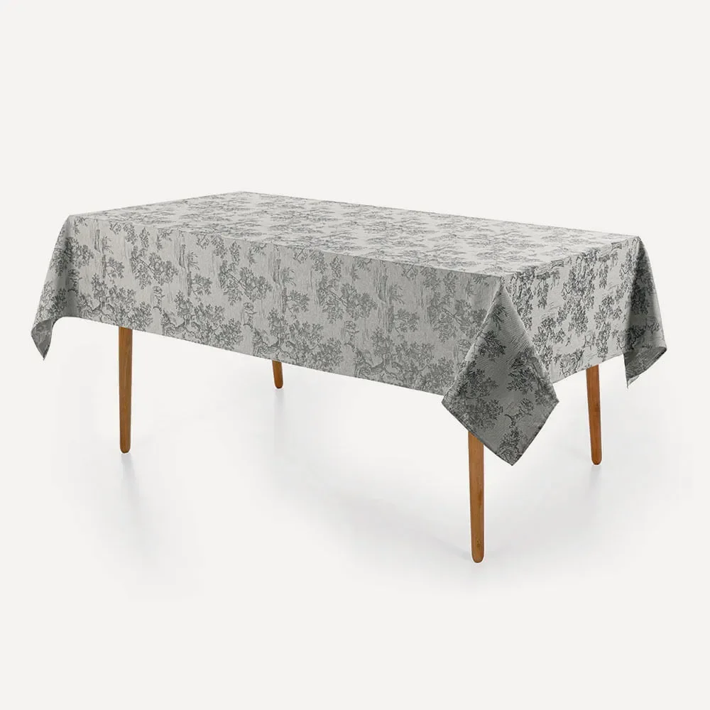 Toalha de Mesa Retangular 6 Lugares Grazia Cinza — imagem 1