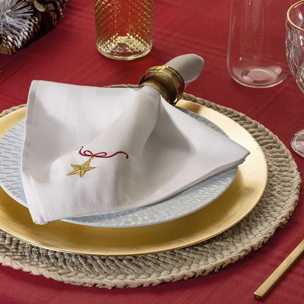 Kit 2 Guardanapos de Natal Estrela-guia Branco — imagem 1