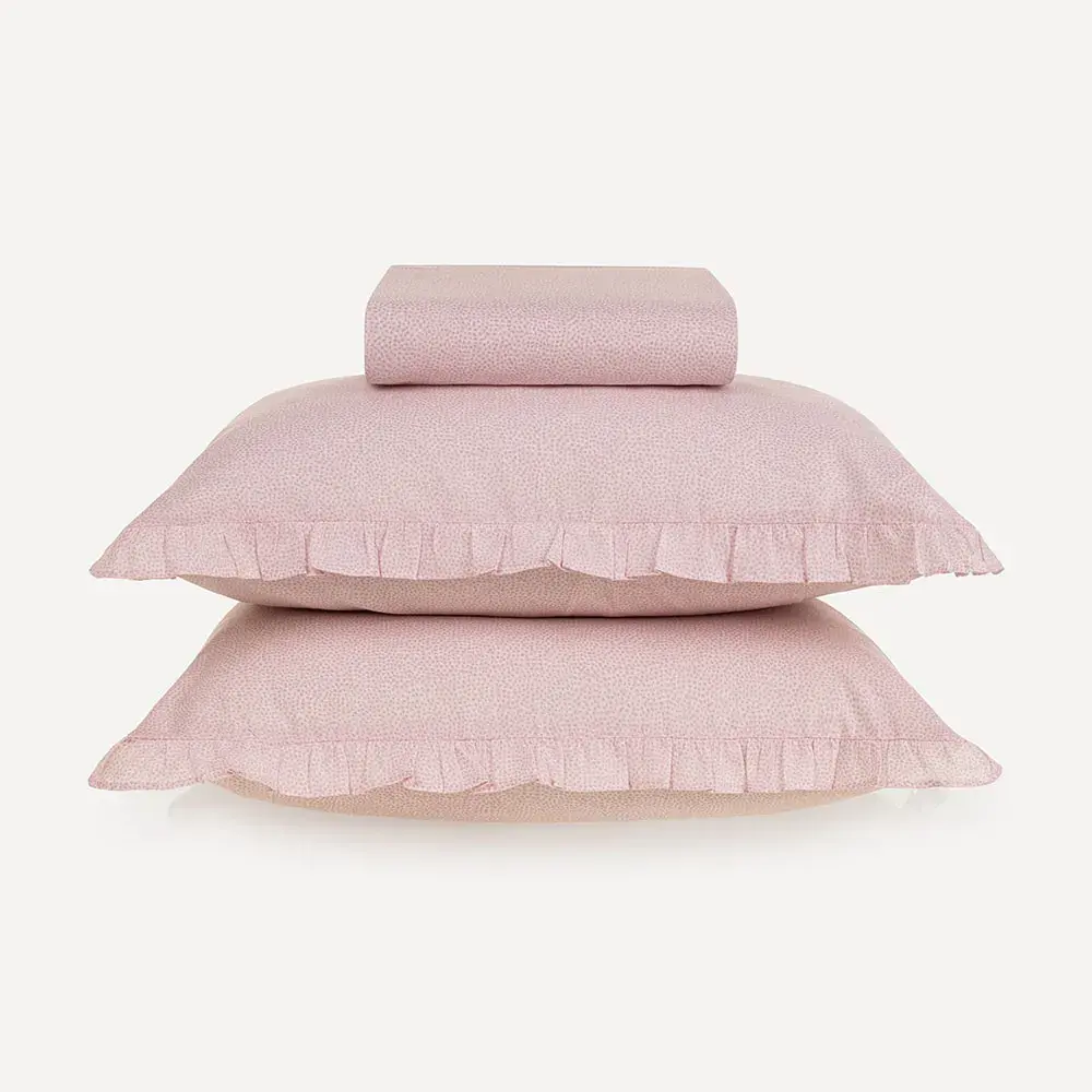 Lençol Infantil com Elástico e Fronha Viena Rosé