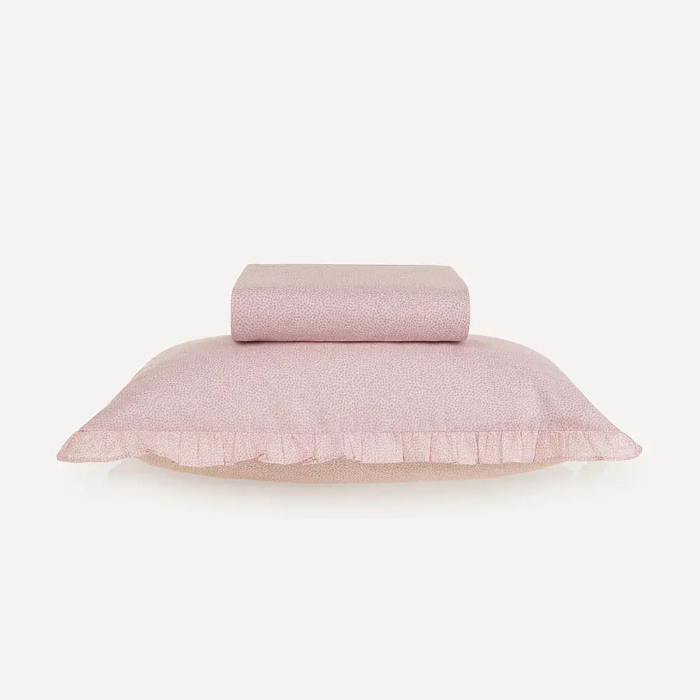 Lençol de Elástico Infantil Solteiro e Fronha Viena Rosé