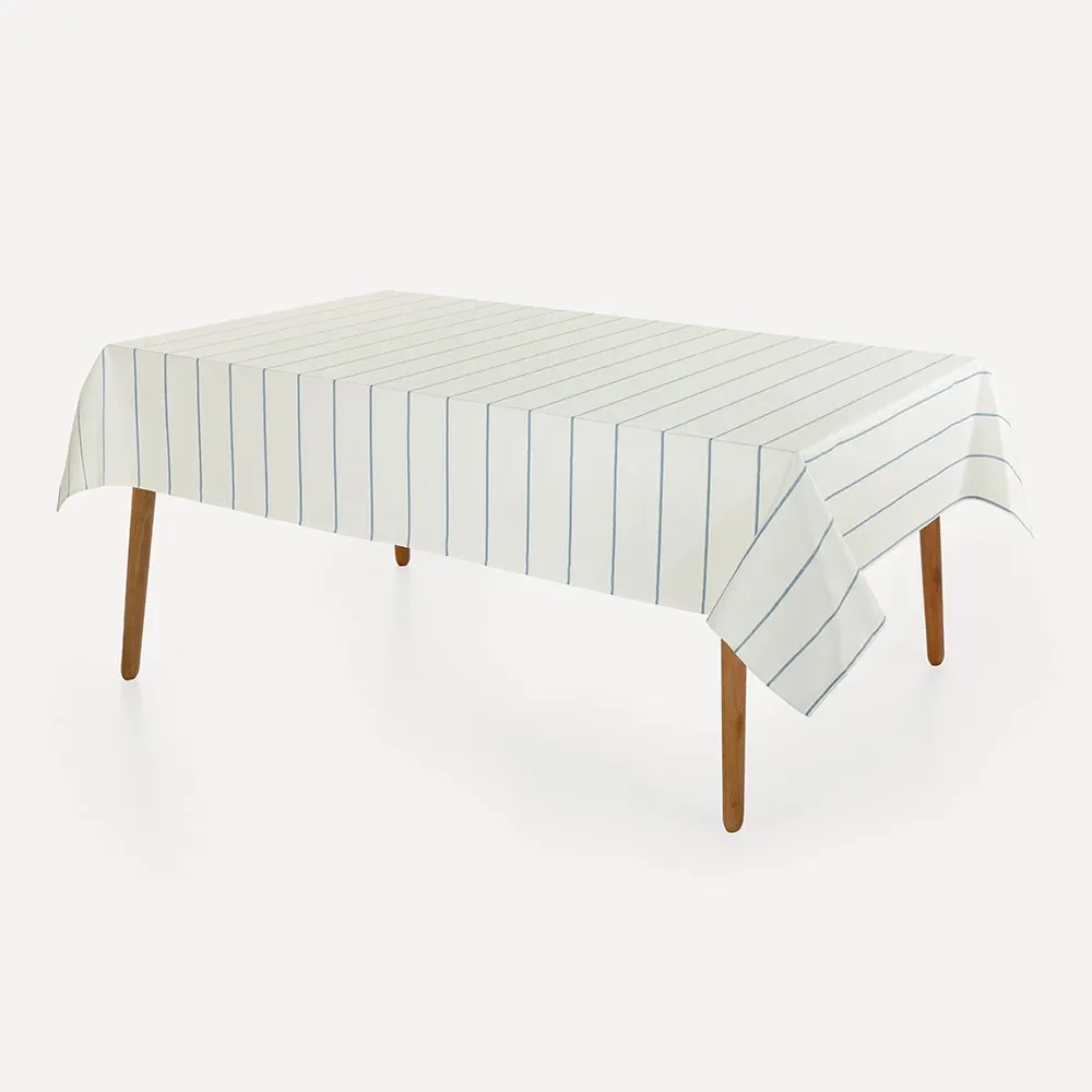 Toalha de Mesa Retangular 1,60mx2,20m Royale Branco / Azul — imagem 1