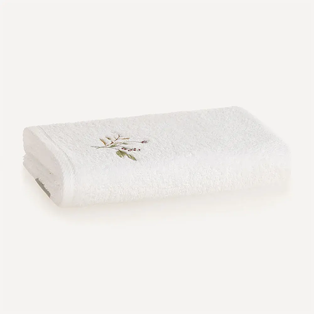 Toalha Bordada 100% Algodão Unika Margô Branco