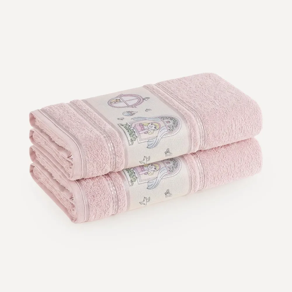 Kit 2 Toalhas de Banho Infantis Flory lilás — imagem 1