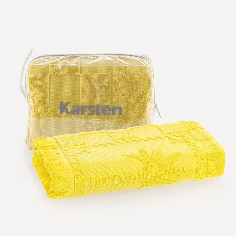 Toalha de Praia 100% Algodão Softmax Sol Amarelo — imagem 1