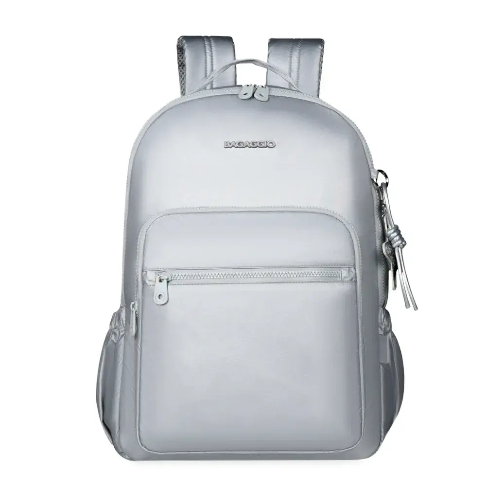 Mochila Escolar Feminina Juvenil Perolada Prata