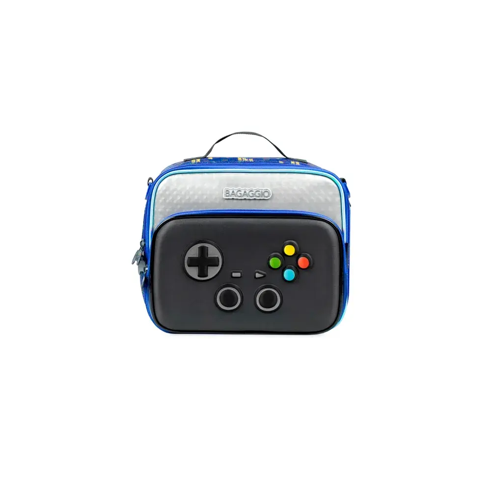 Lancheira Térmica Infantil Masculina Video Game Azul Marinho