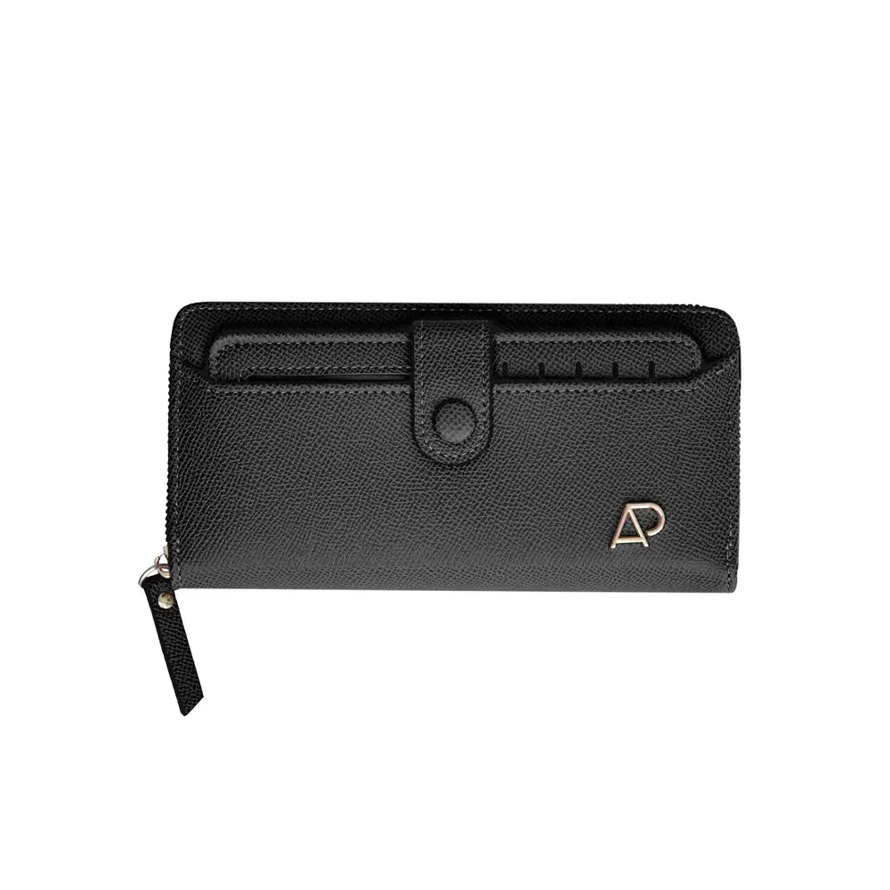 Carteira Feminina Dupla Retangular Grande Preto