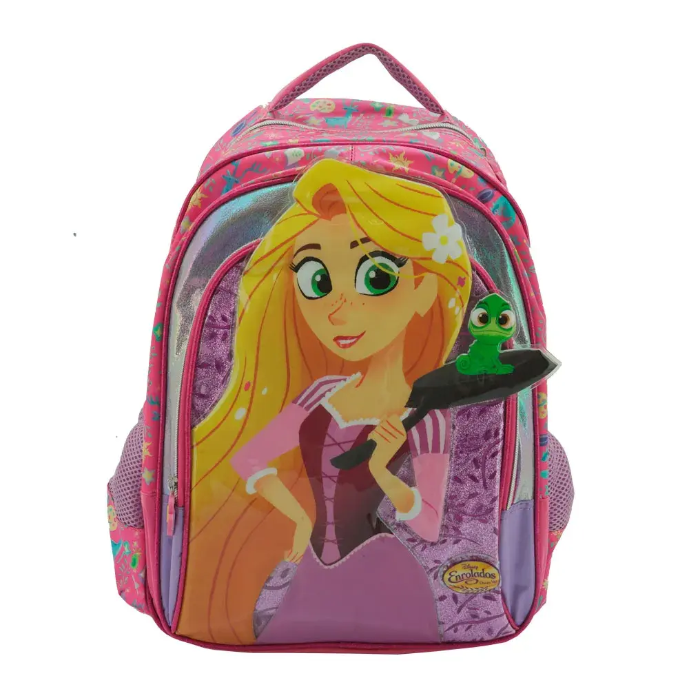 Mochila Escolar Feminina Disney Enrolados Roxa
