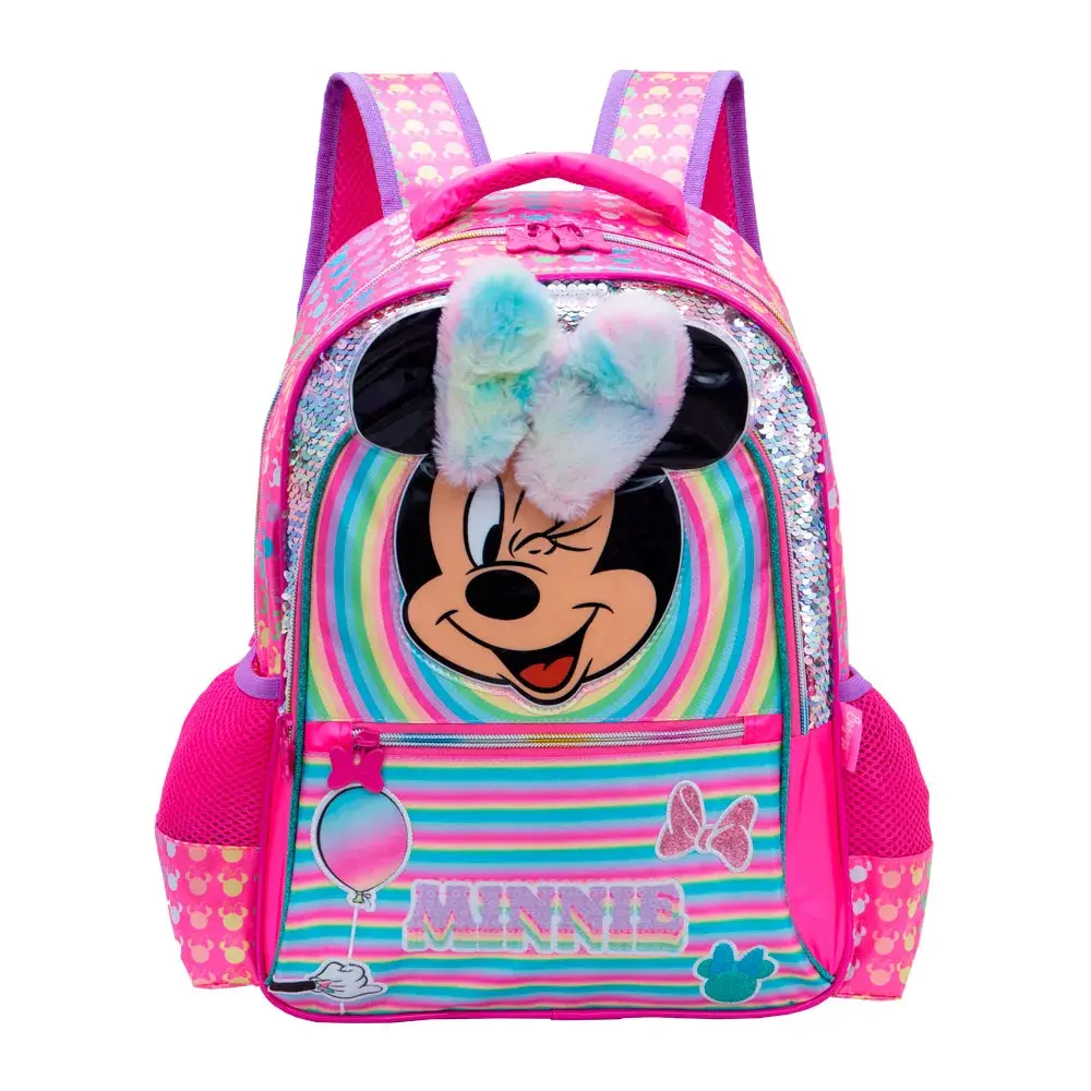 Mochila Escolar Feminina Disney Minnie Rosa