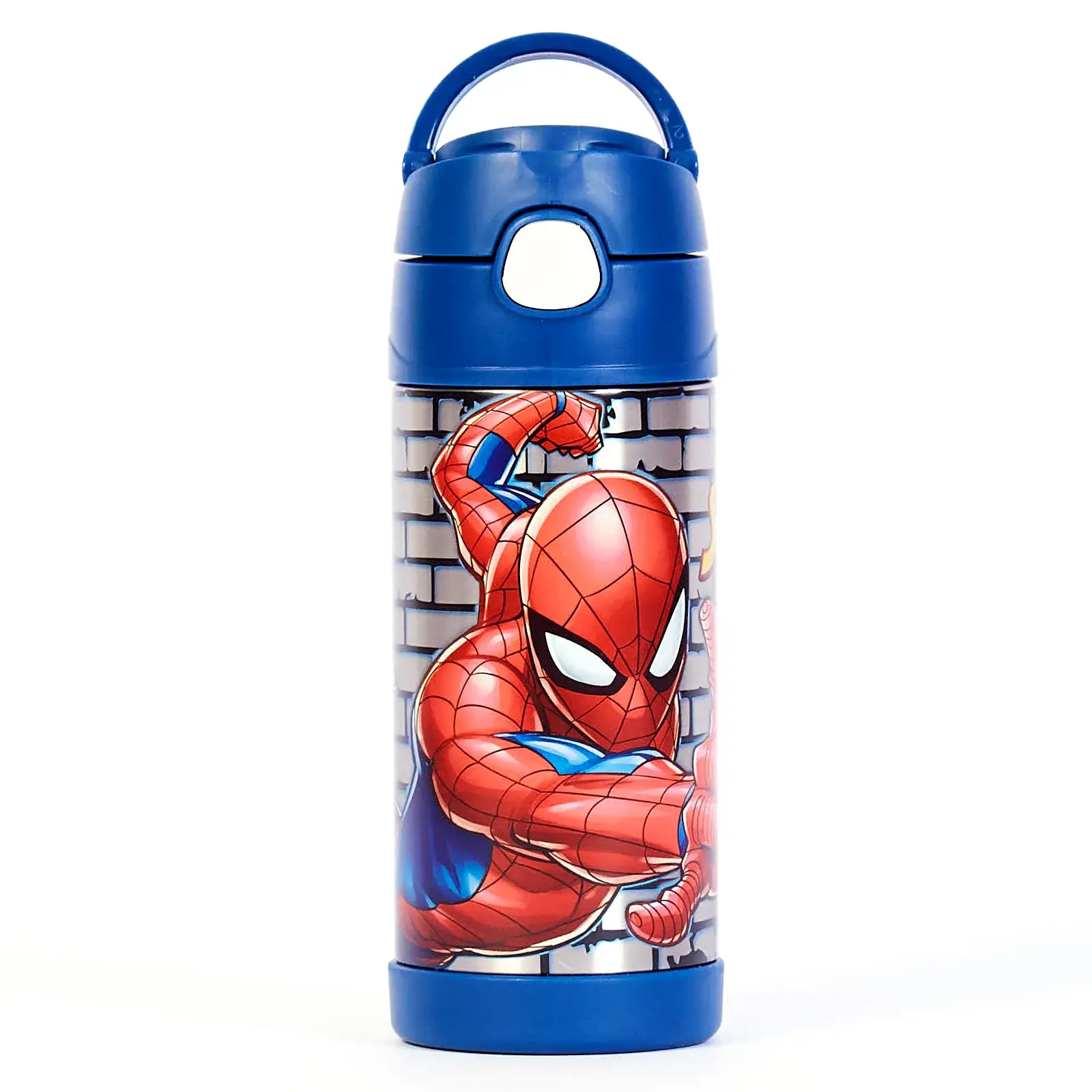 Garrafa Térmica Escolar 320ml Homem Aranha Tampa Vácuo Azul