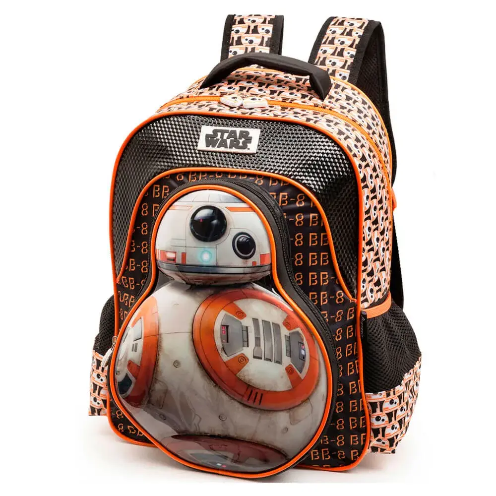 Mochila Escolar Masculina Premium BB-8 Laranja