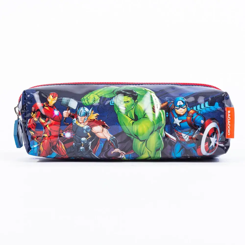 Estojo Escolar Masculino Vingadores Azul