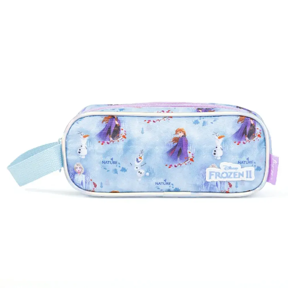 Estojo Escolar Feminino Frozen II Azul Claro