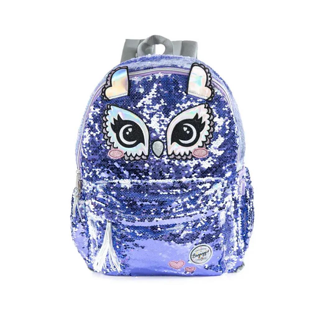 Mochila Escolar Feminina Coruja Roxa