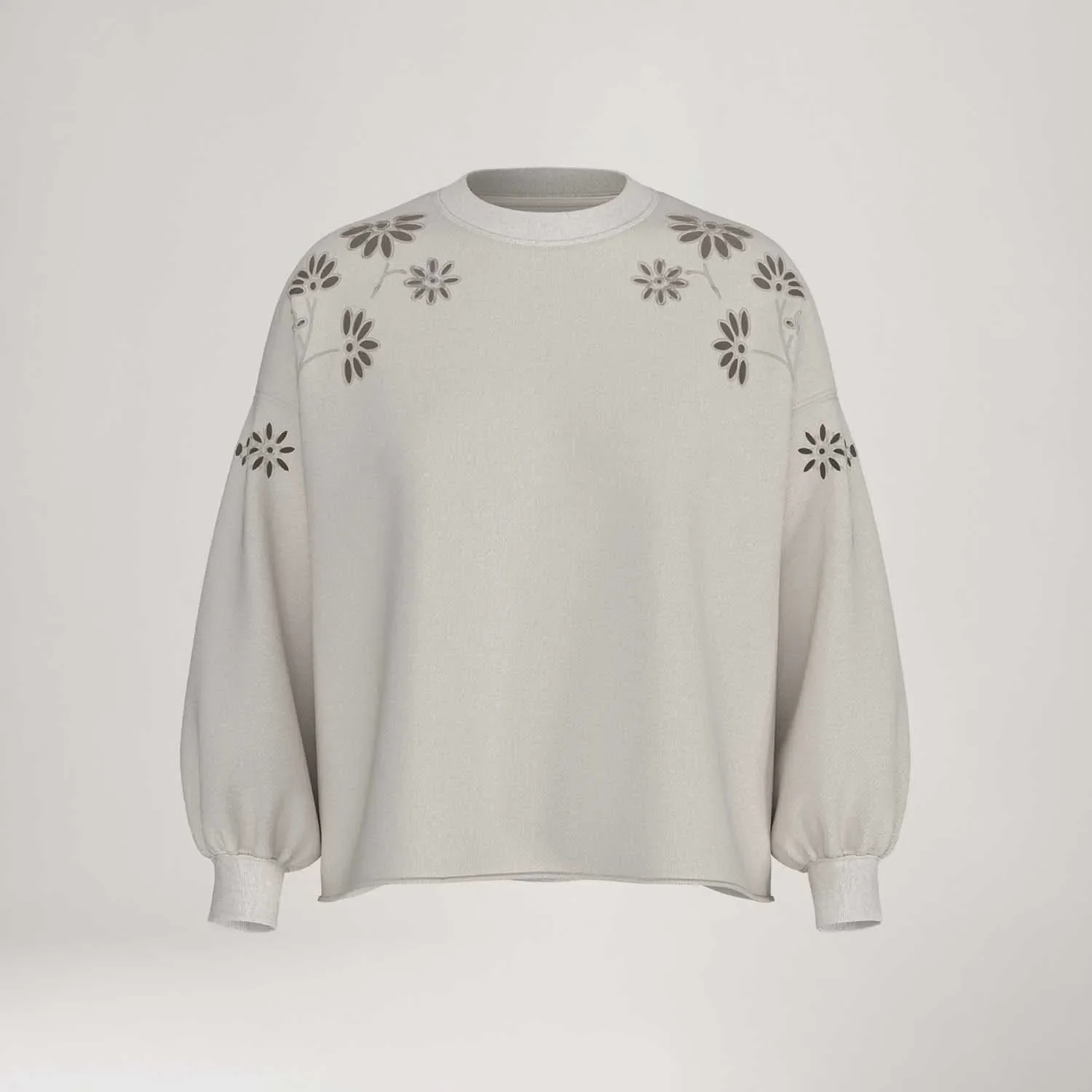 Moletom Levi's® Cut Crew Branco Manga Longa Cinza Claro