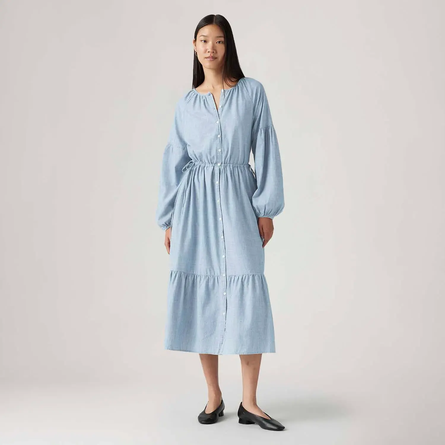 Vestido Jeans Levi's® Jolene Lavagem Média Manga Longa
