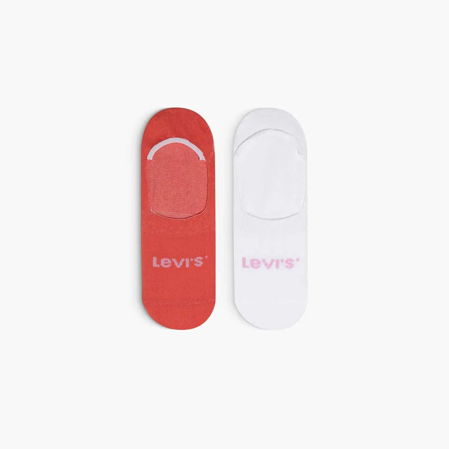 Meia Levi’s 2 Pack No Show Branca e salmão
