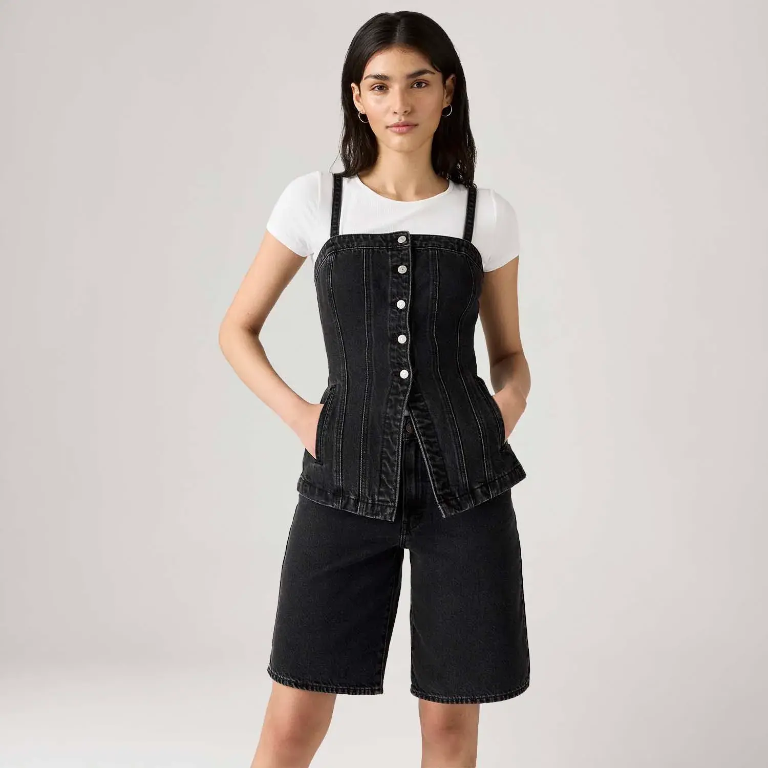 Blusa Corset Jeans Levi's® Tailored Preta