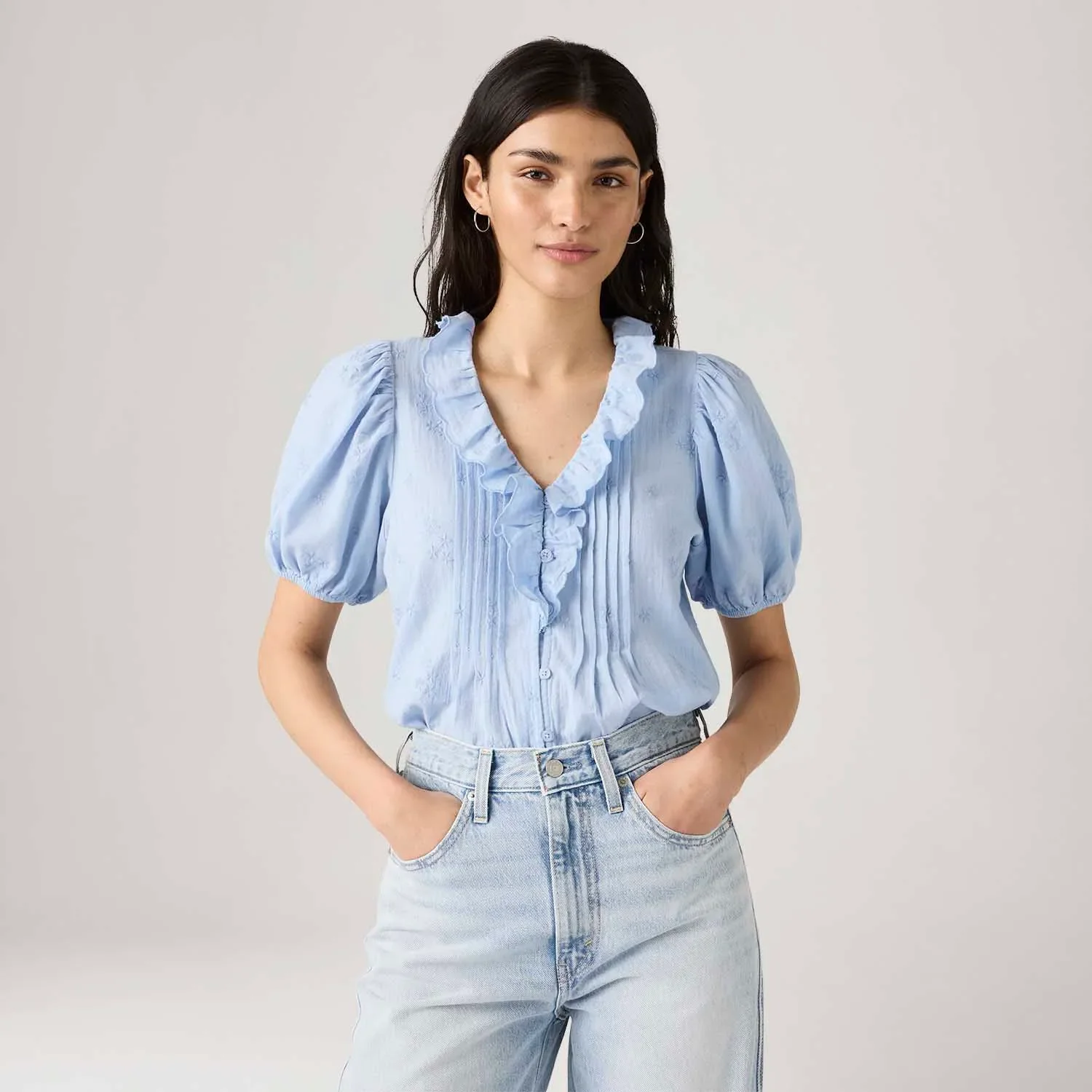 Blusa Levi's® Giselle Ruffle Azul — imagem 1