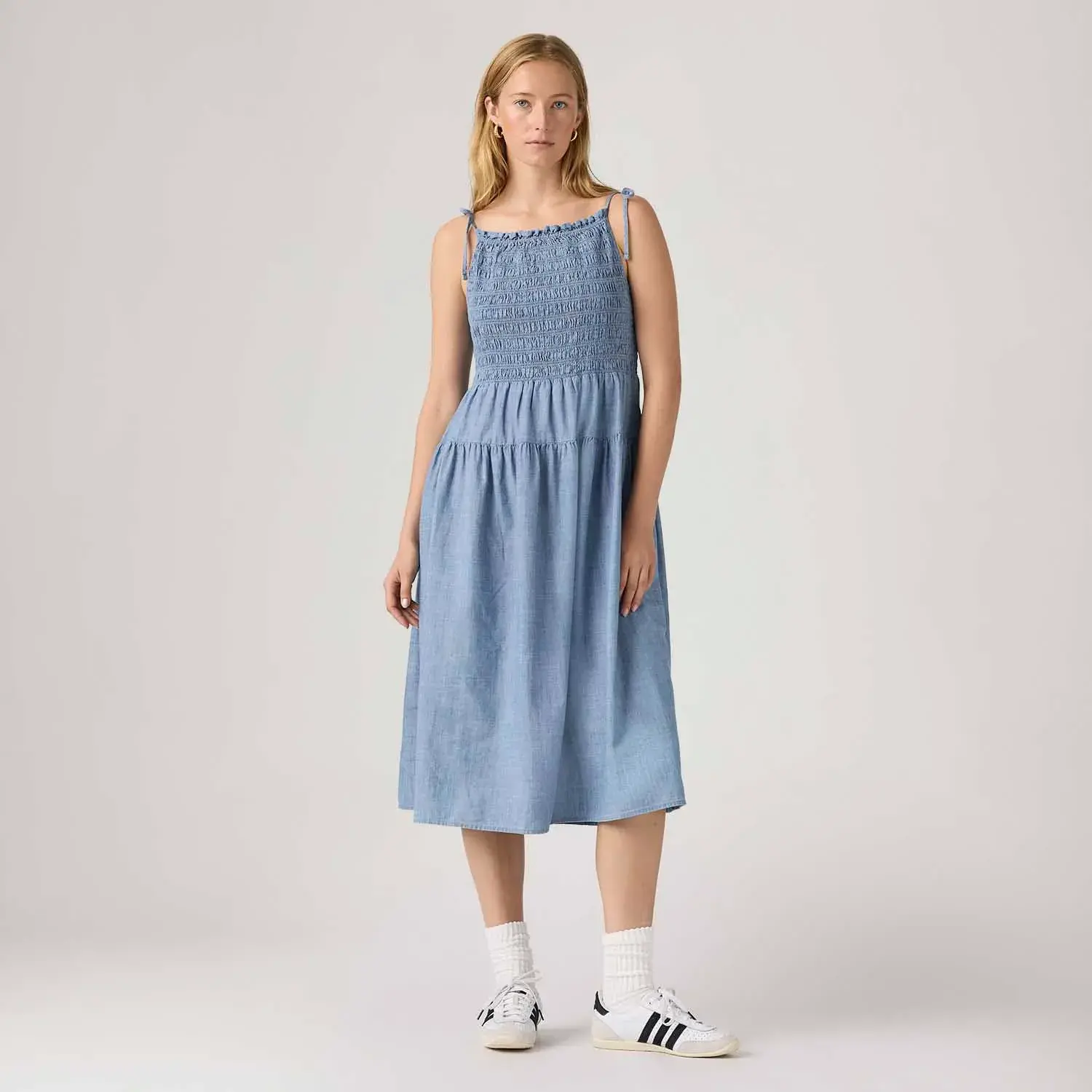 Vestido Levi's® Monaco Sundress Midi Lavagem Clara