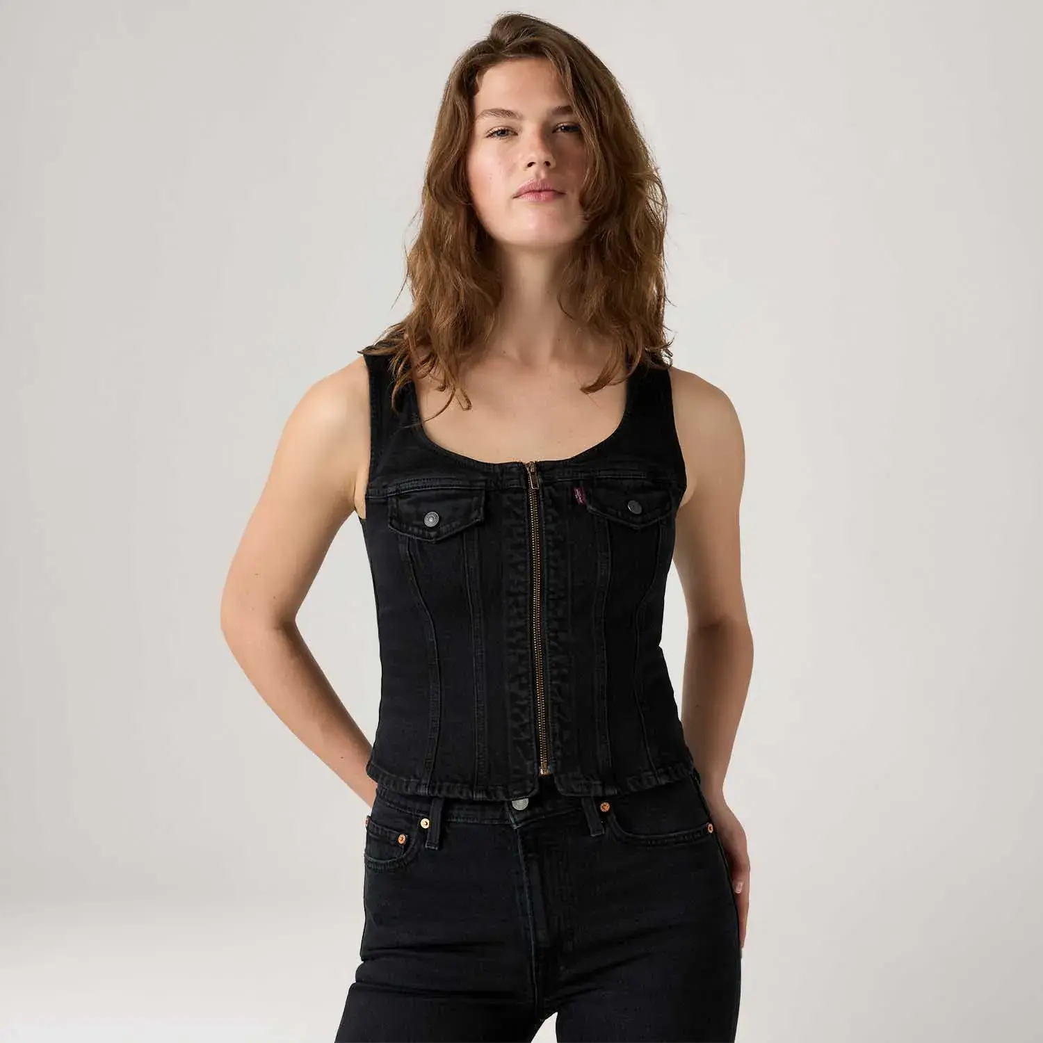 Regata Jeans Levi's® Vintage com Zíper Preta
