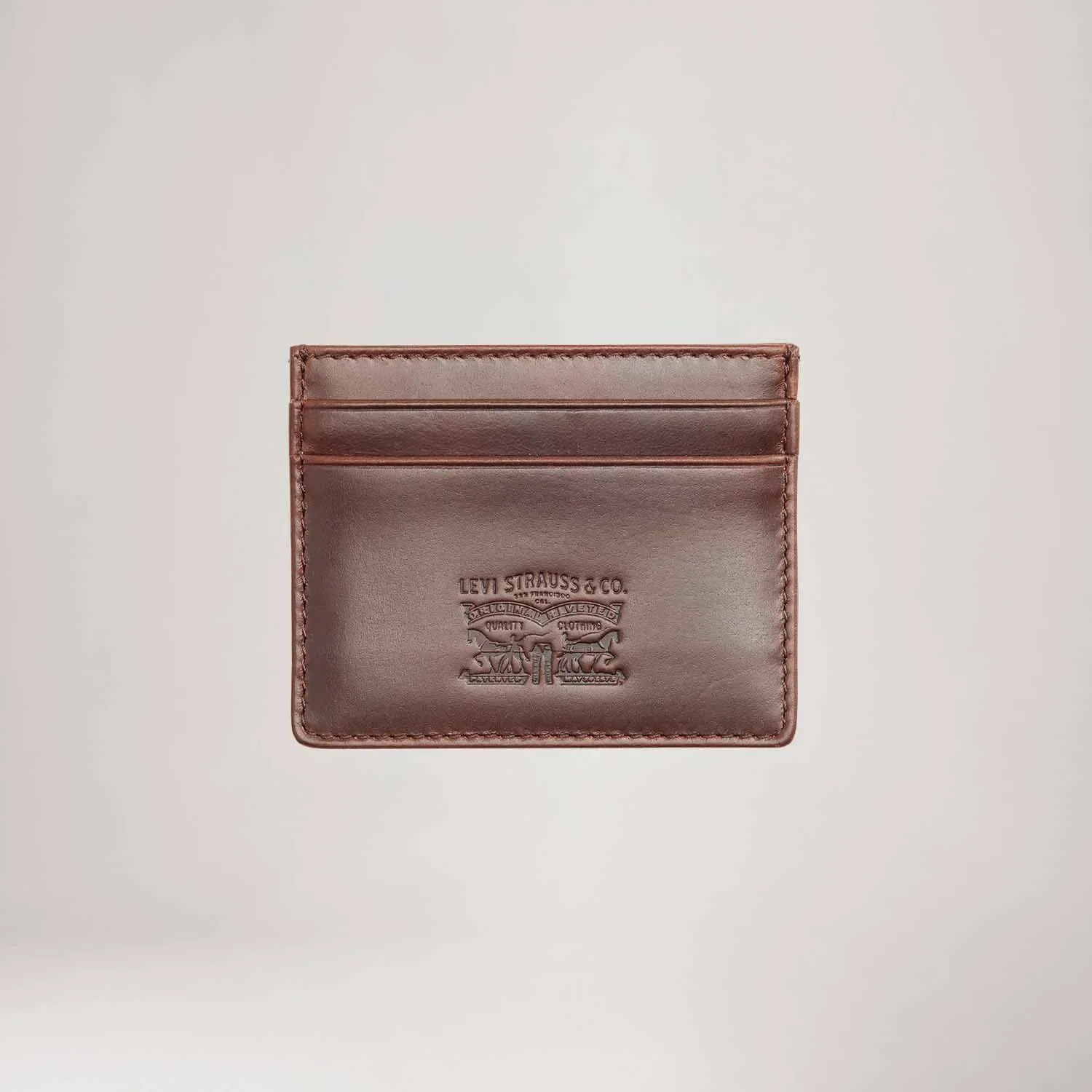 Carteira Levi's® Leather Card Case Marrom — imagem 1