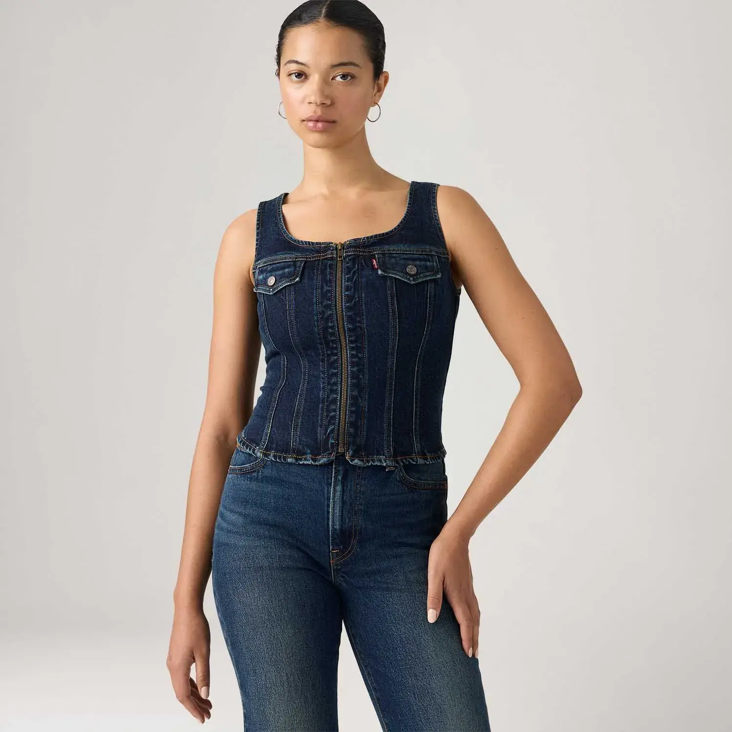 Regata Jeans Levi's® Vintage Zíp Lavagem Escura