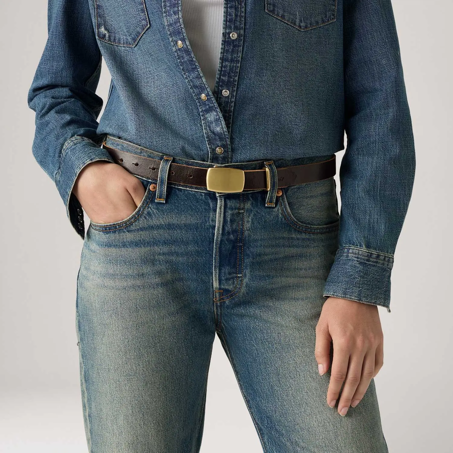 Cinto Levi's® Pres Plaque Buckle Marrom