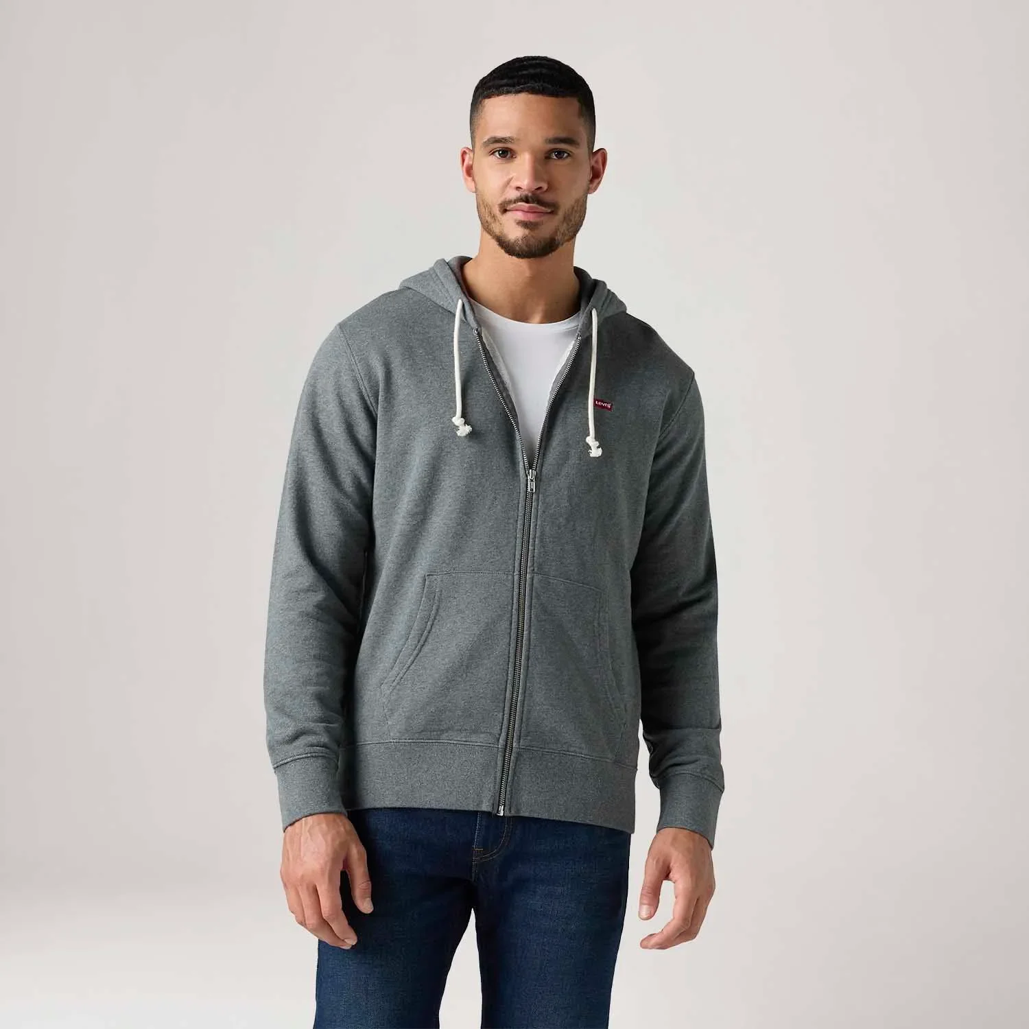 Moletom Levi's® The Original Housemark com Zíper e Capuz Cinza — imagem 1