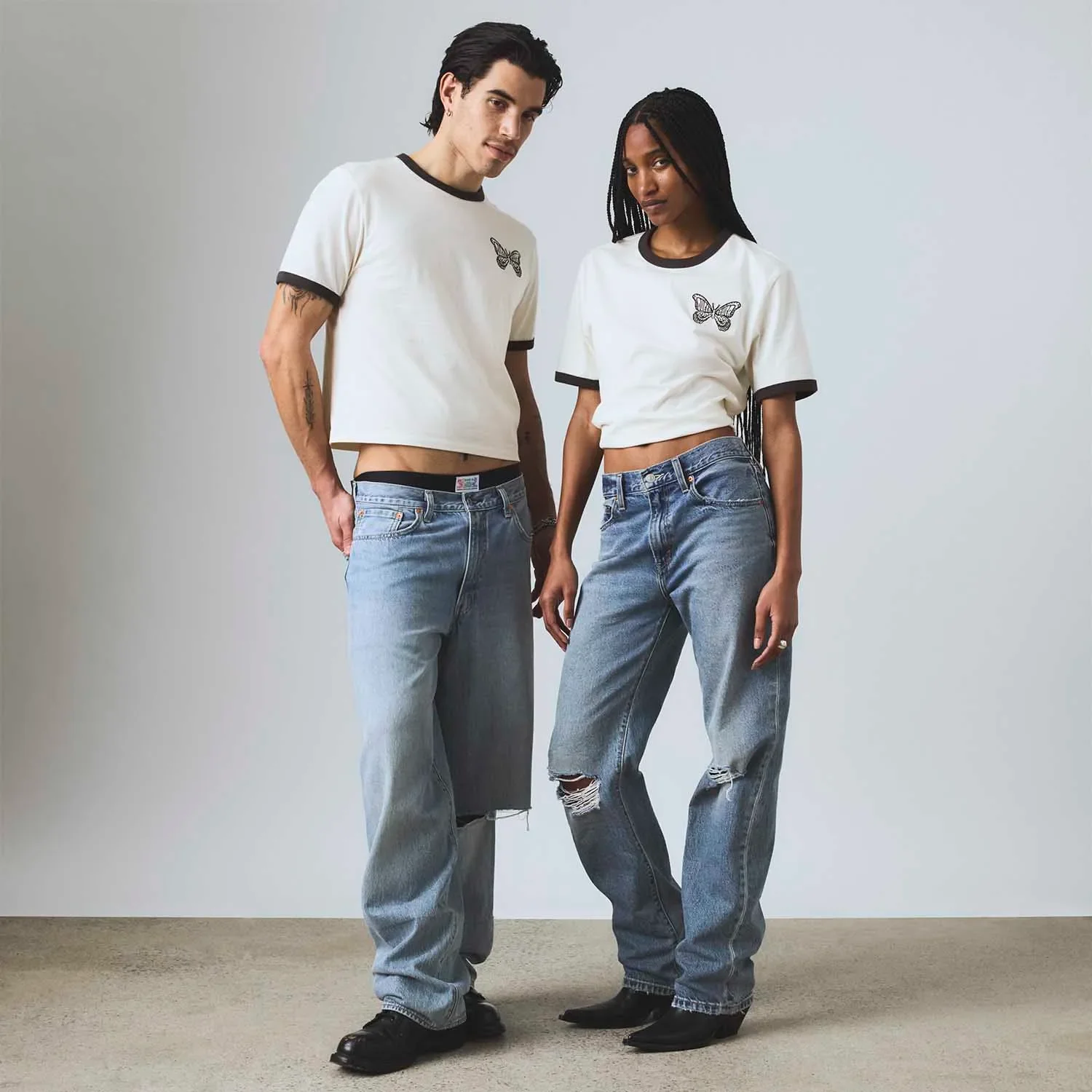 Camiseta Levi's® Pride Shrunken Ringer Tee Branca — imagem 1
