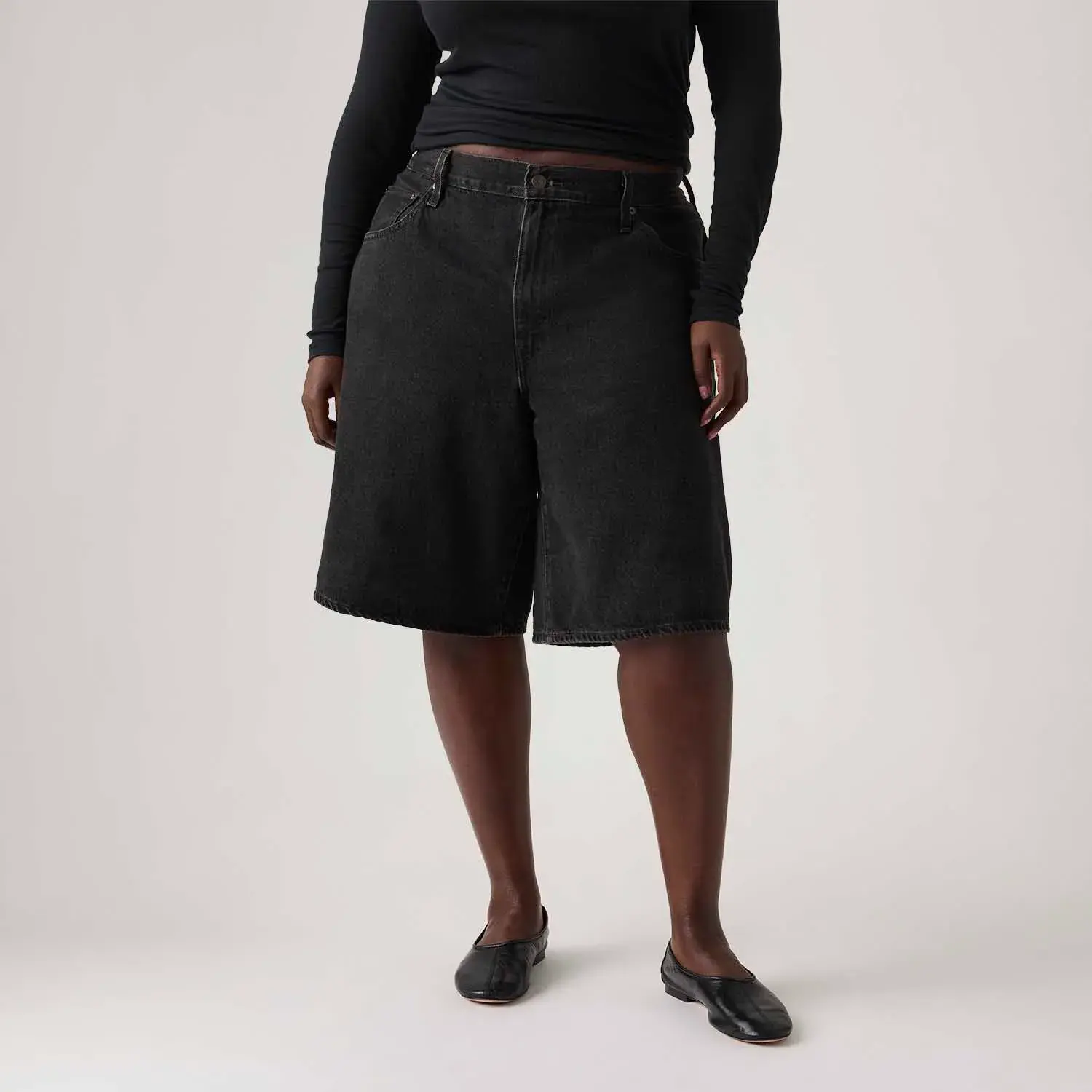 Bermuda Jorts Jeans Levi's® Baggy Dad Preta