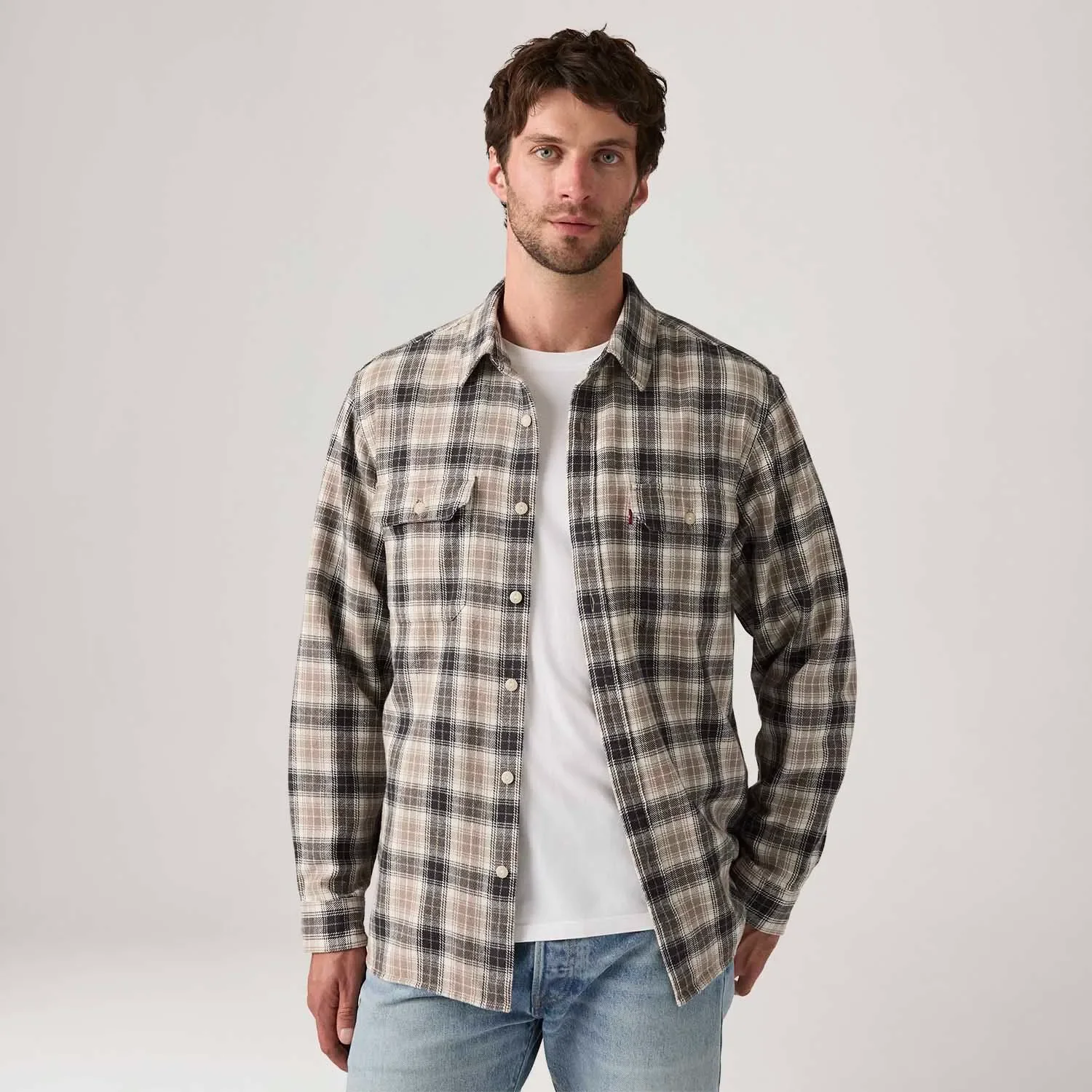 Camisa Levi's® Jackson Worker Xadrez Bege — imagem 1