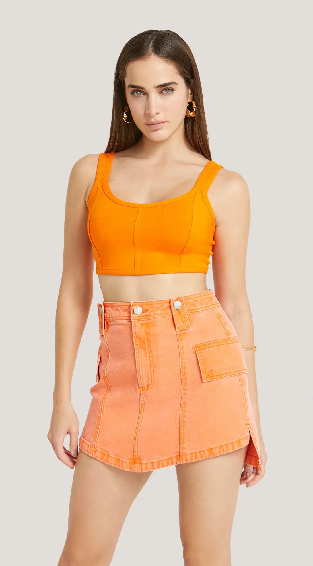 Top Morena Rosa Corset Alça Básico Laranja — imagem 1