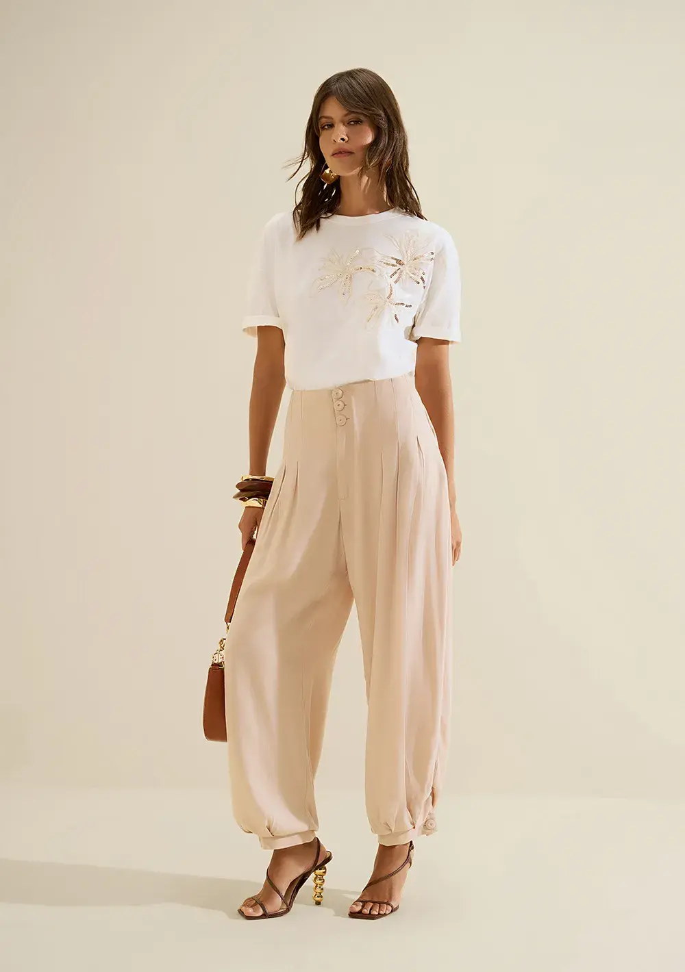 Calça Jogging Aéria Bege