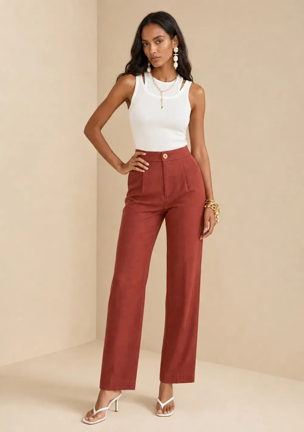 Calça Cenoura Orla Bordo