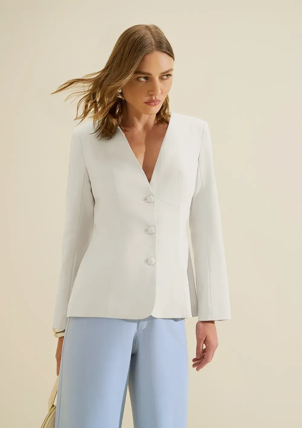 Blazer Ajustado Origem Off White