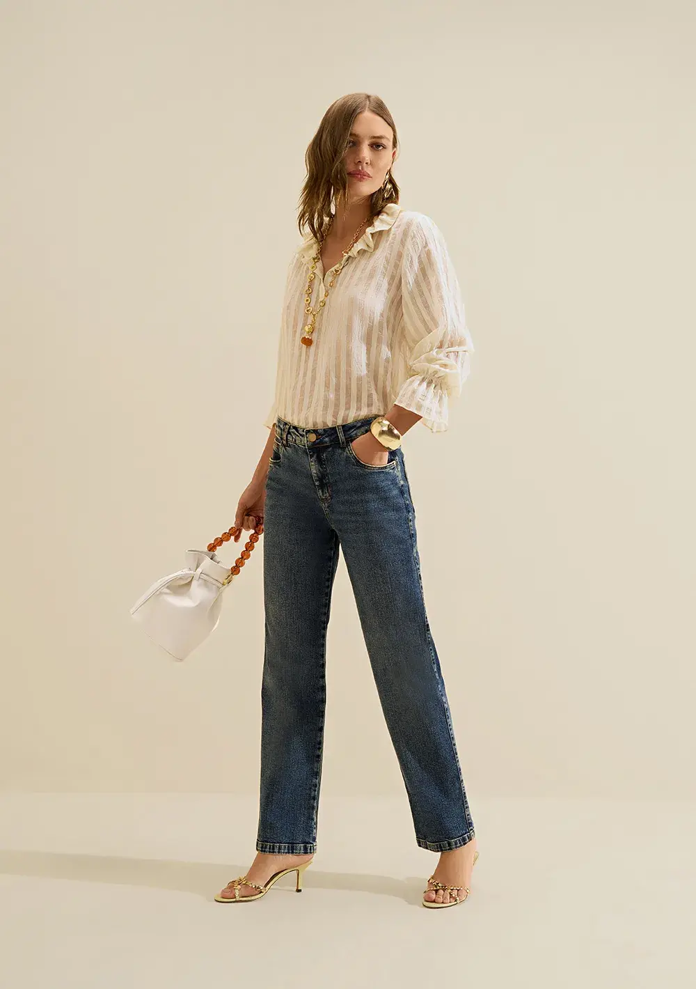Calça Jeans Reta Cadência Azul